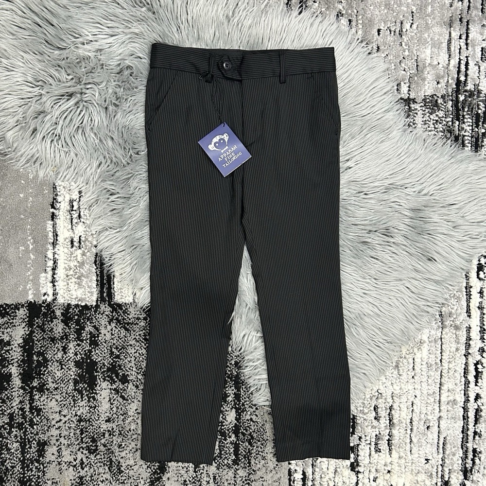 Appaman Youth Pinstripe Black Tailored Trouser Size 8 NWT